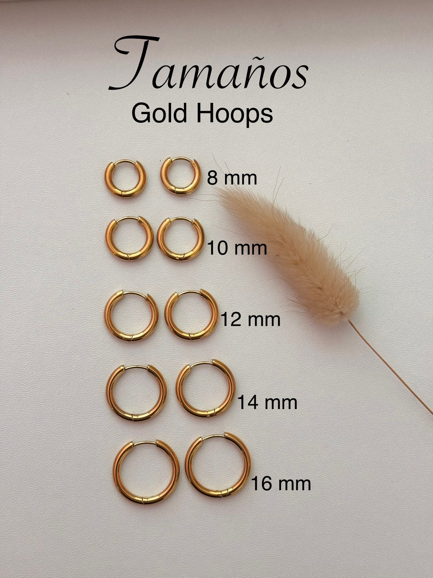 Gold Hoops | 8 mm
