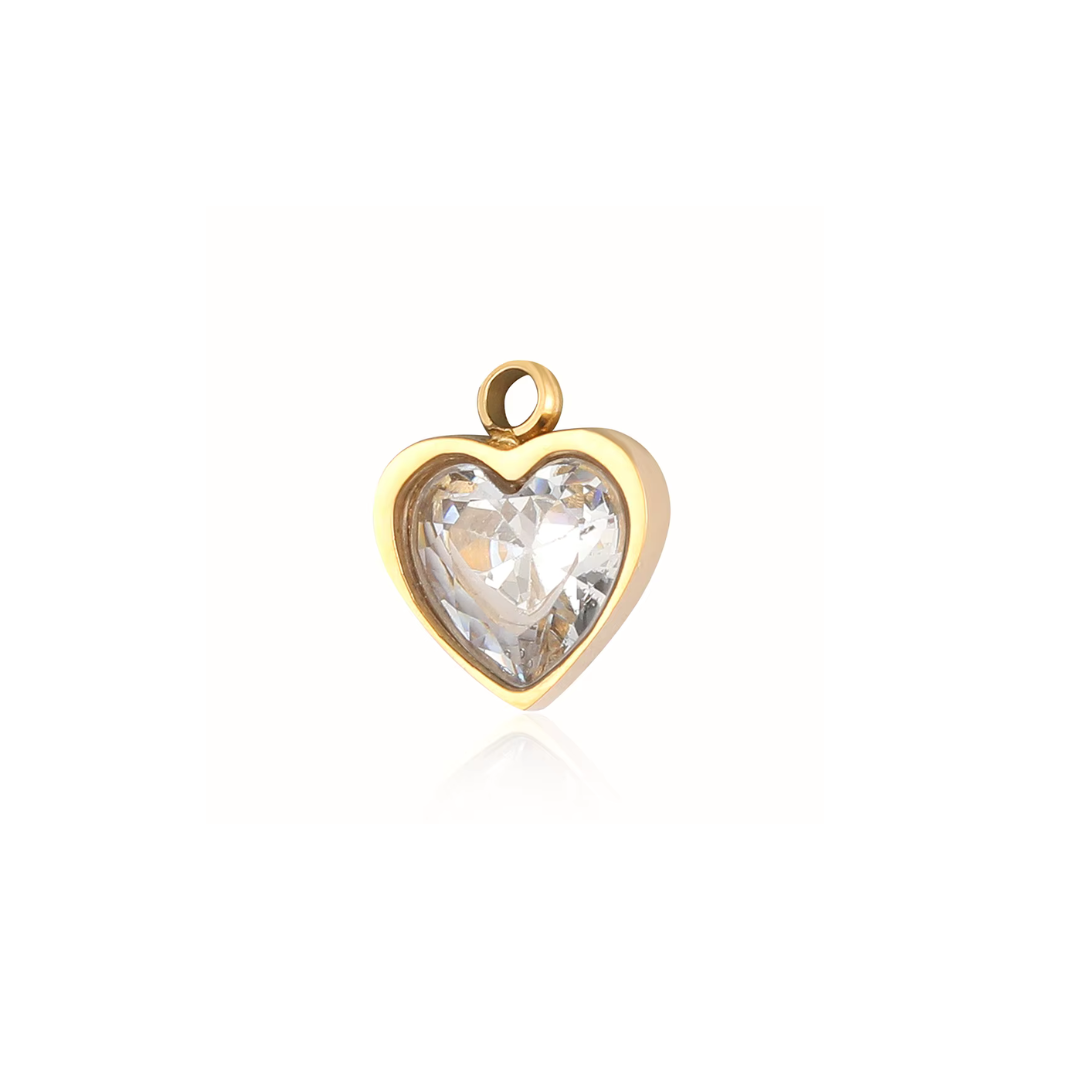 Zirconia Hearts Charm