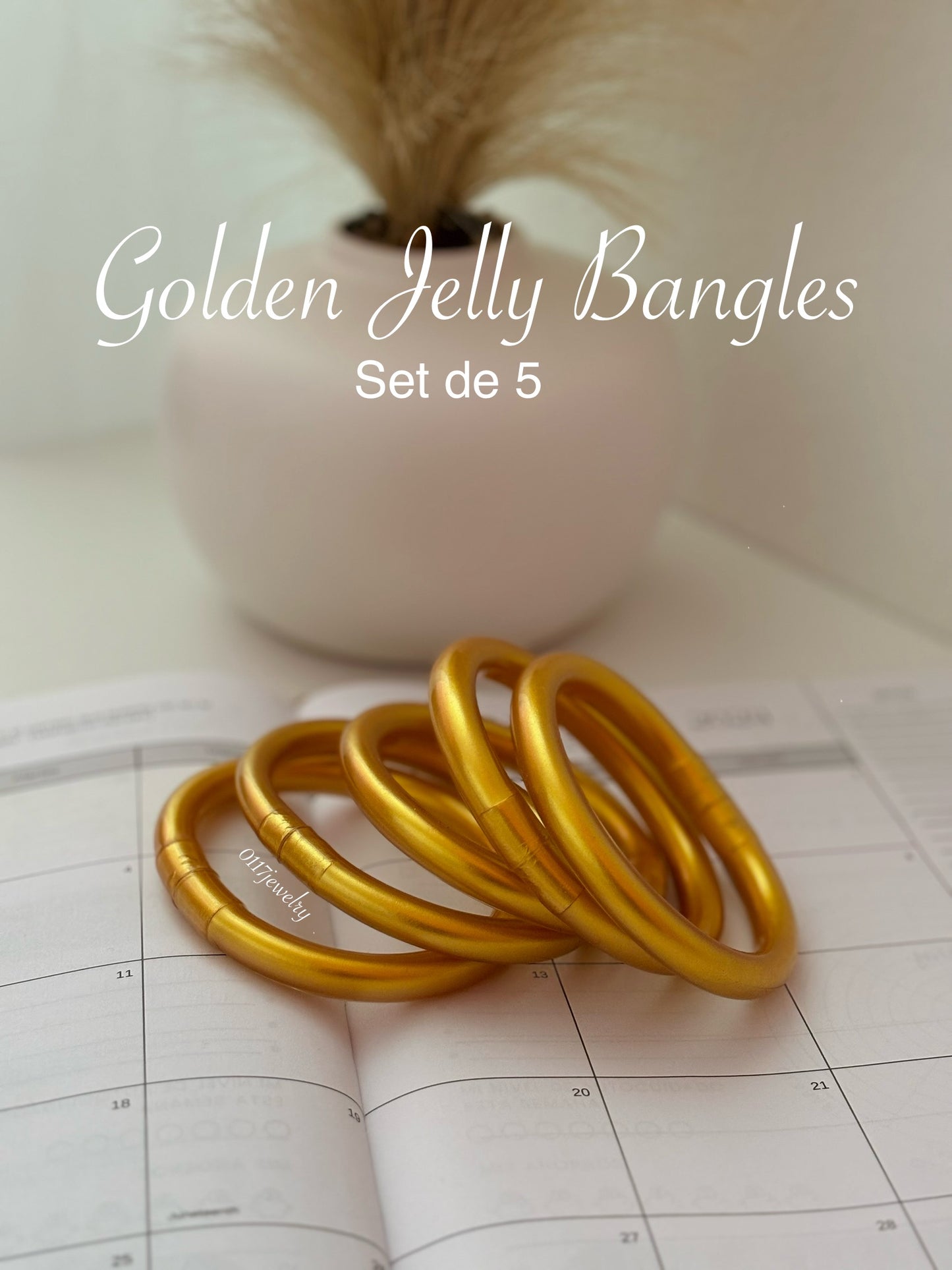 Golden Jelly Bangles | Set de 5