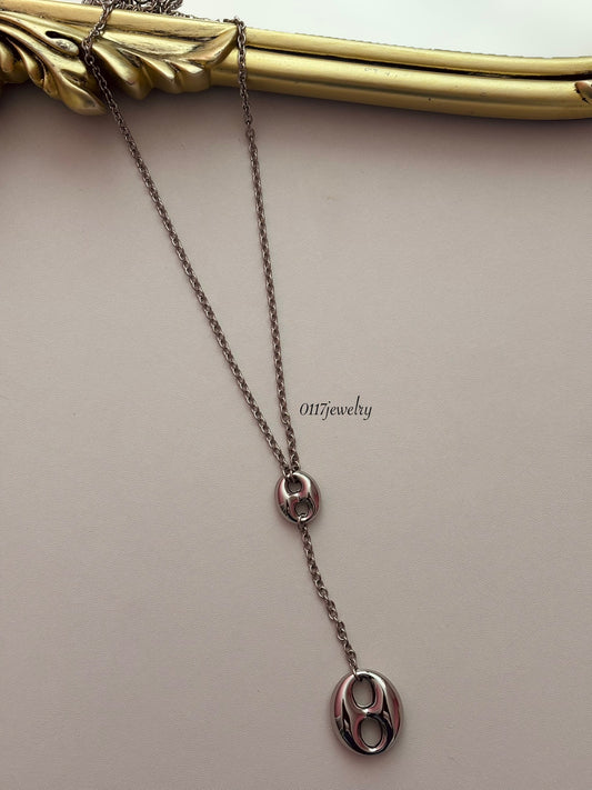 Silver Coffee Bean Necklace