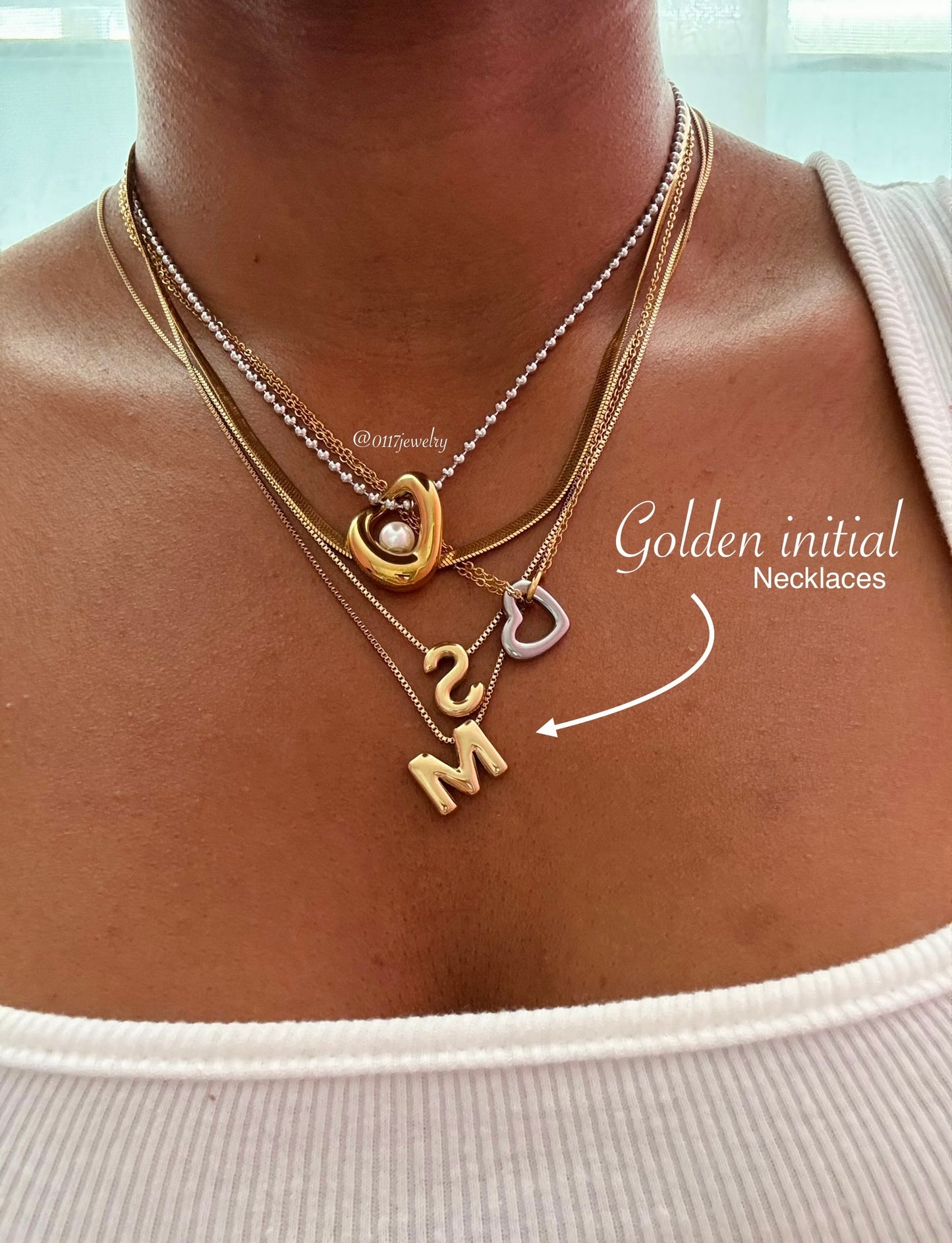 Golden initial Necklaces