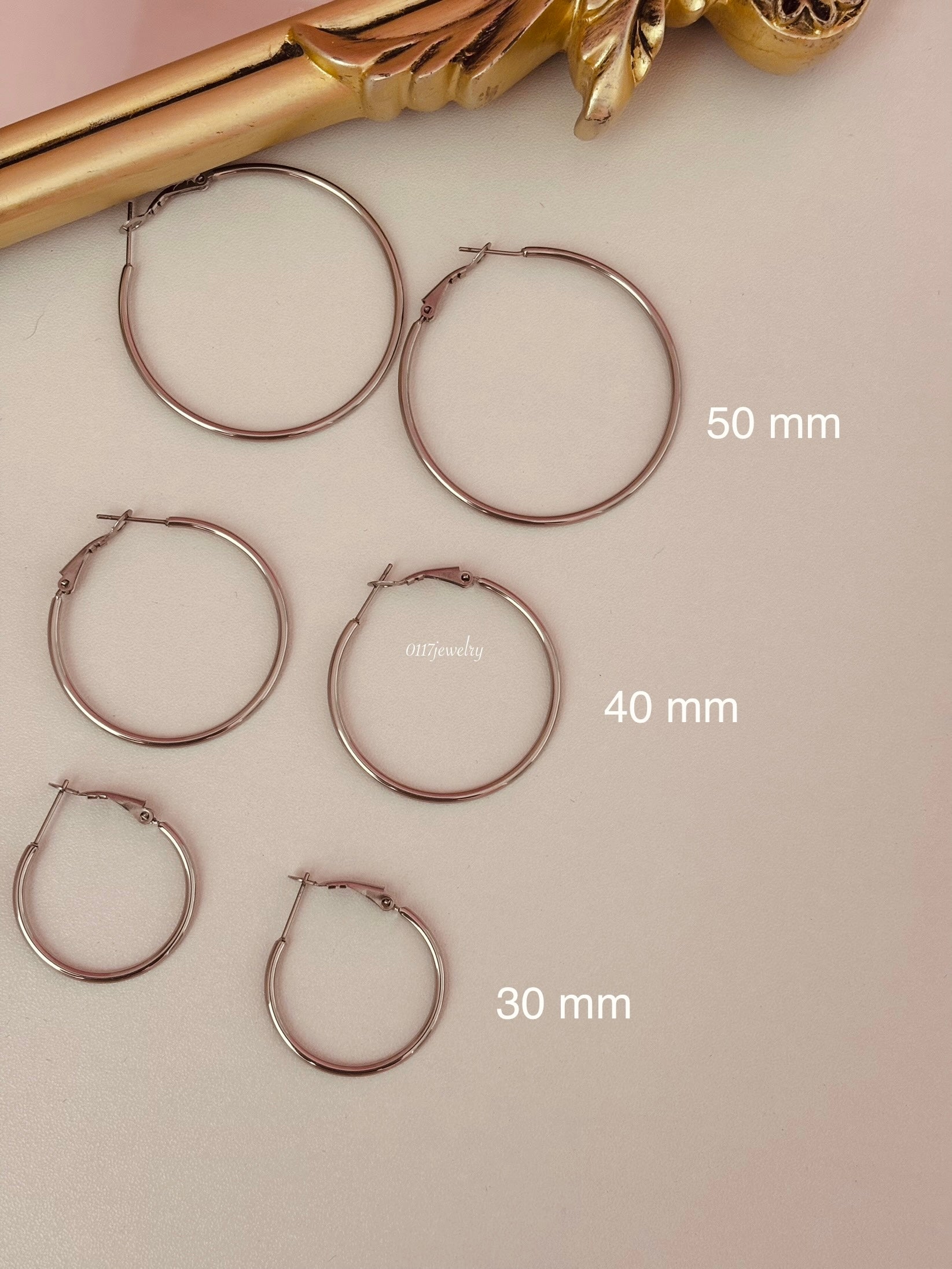 Silver hoops | 40 mm