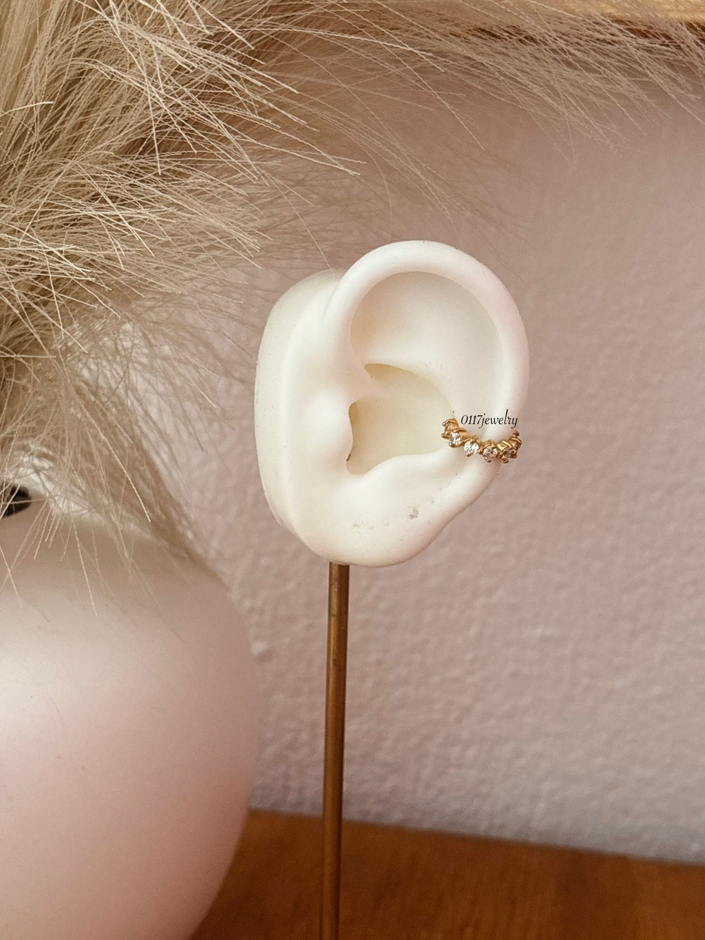 Diamond ear cuff