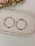 Silver hoops | 40 mm