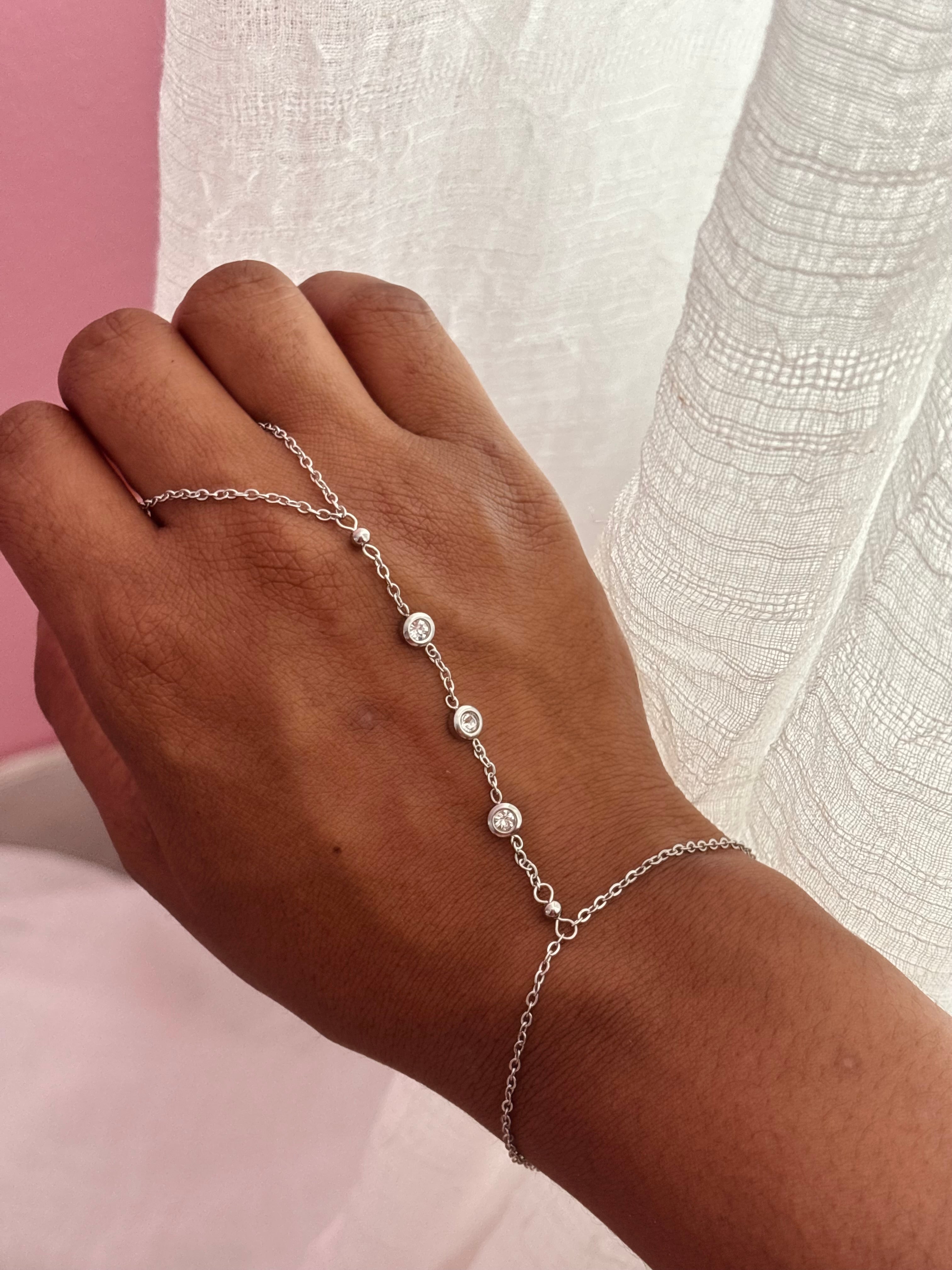 Cara Silver Hand Chain