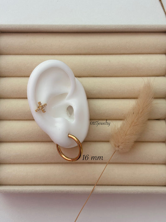 Gold Hoops | 16 mm