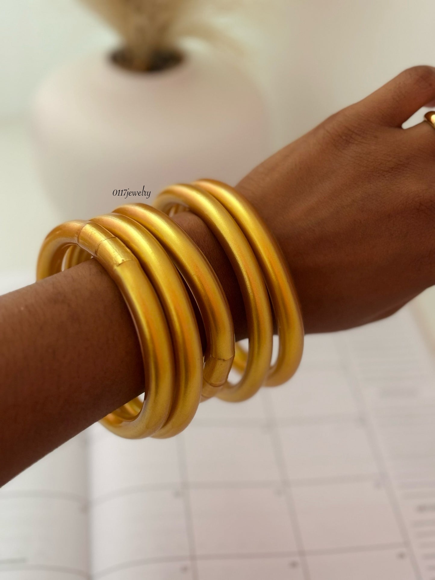 Golden Jelly Bangles | Set de 5