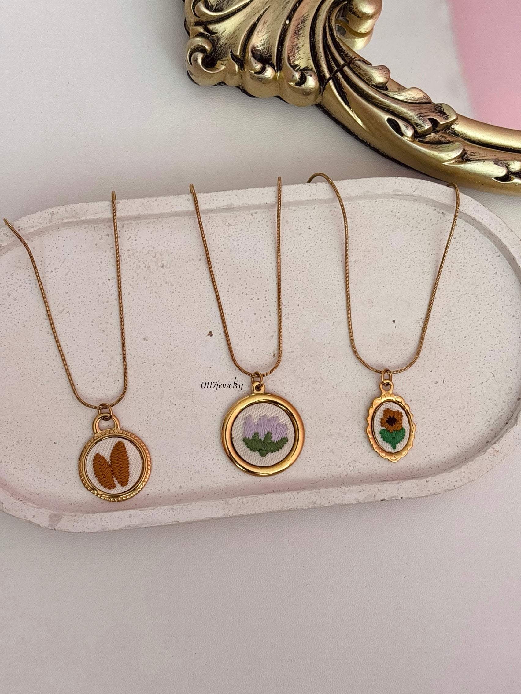 Bloom Embroidery Necklace