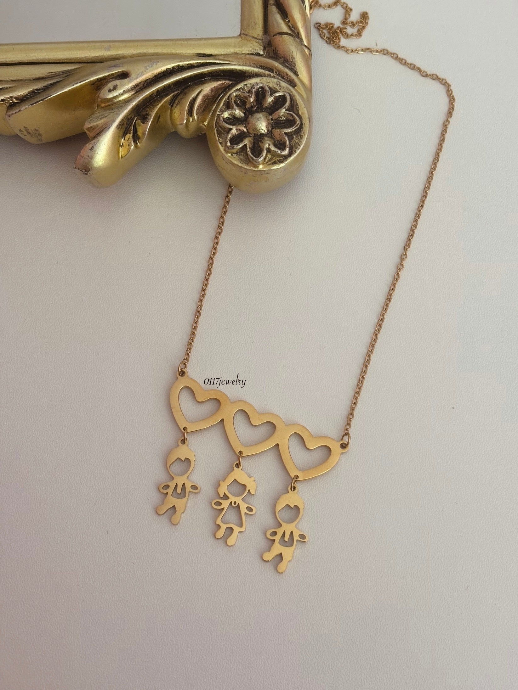 Mom of Three Necklace